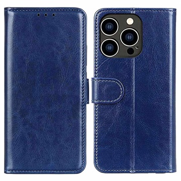 iPhone 14 Pro Portemonne Hoesje met Standaard - Blauw