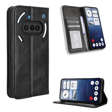 Nothing Phone (3a) Portemonnee Hoesje Magnetische Sluiting - Zwart