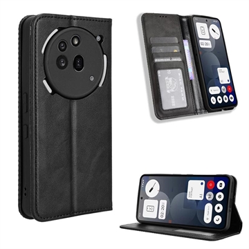 Nothing Phone (3a) Pro Portemonnee Hoesje Magnetische Sluiting - Zwart