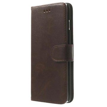 iPhone 6 Plus / 6S Plus Leder Portemonnee Hoesje - Coffee