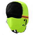 Warme Wintermuts met Reflecterende Stroken en Gezichtsmasker - Groen