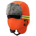 Warme Wintermuts met Reflecterende Stroken en Gezichtsmasker - Oranje
