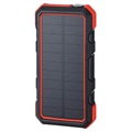 Waterbestendige Solar Powerbank/Draadloze Oplader - 20000mAh - Rood