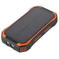 Waterbestendige Solar Powerbank met Draadloze Oplader - 30000mAh - Oranje