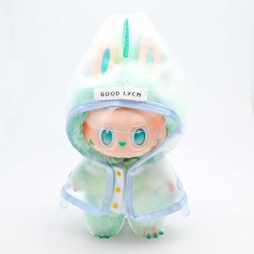 Waterdichte Regenjas met Capuchon voor Labubu pop 17cm