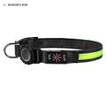 Waterdichte LED hondenhalsband met Apple AirTag 1/2 houder - Groot 38-60cm - Groen