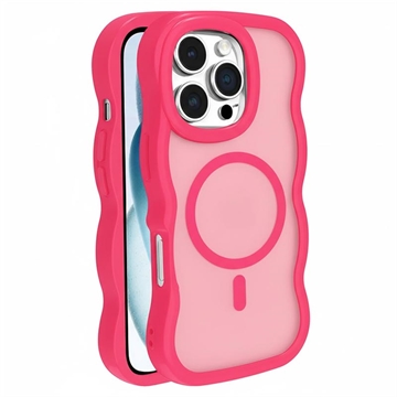 iPhone 16 Pro Golfrand magnetisch hybride hoesje - Hot Pink