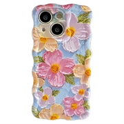 iPhone 15 Golvend-rand olie-schilderij TPU hoesje - Bloemen