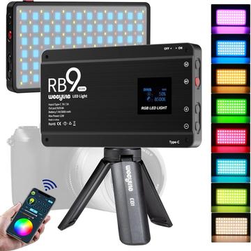 Weeylite RB9 draagbare RGB-videolamp met statief