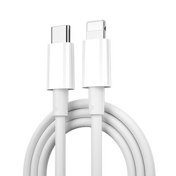 WiWU C008 Classic 30W USB-C / Lightning-kabel - 1,2 m - Wit