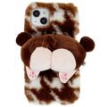 3D Plush Harige winter iPhone 14 Plus TPU Hoesje - Bruin Corgi