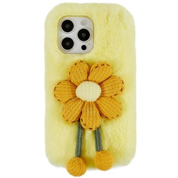 3D Plush Harige winter iPhone 14 Pro Max TPU Hoesje