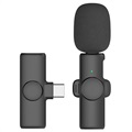 Draadloze Lavalier / Lapel Microfoon K2 - USB-C - Zwart
