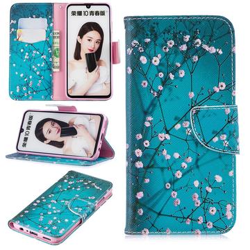 Huawei P Smart (2019) Wonder Series Portemonnee Hoesje - Wit Bloemen