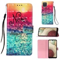 Wonder Series Samsung Galaxy A12 Portemonnee Hoesje - Never Stop Dreaming