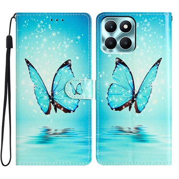Honor X6c Wonder Series Portemonnee Hoesje - Blauw Vlinder