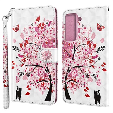 Wonder Series Samsung Galaxy S21 5G Portemonnee Hoesje - Bloeiende Boom