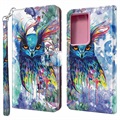 Wonder Series Samsung Galaxy S21 Ultra 5G Portemonnee Hoesje - Uil