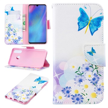 Wonder Series Huawei P30 Lite Portemonnee Hoesje – Blauwe Vlinder