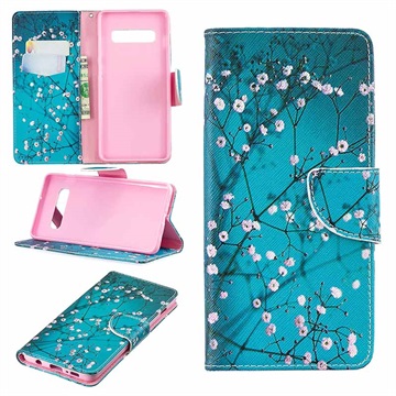 Wonder Series Samsung Galaxy S10+ Wallet Case - Wit Bloemen