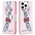 Wonder Series iPhone 14 Pro Portemonnee Hoesje - Giraffe