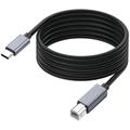 Geweven USB-C naar USB-B printerkabel - 1.8m