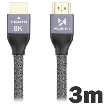 Wozinsky HDMI 2.1 8K 60Hz / 4K 120Hz / 2K 144Hz Kabel - 3m - Grijs