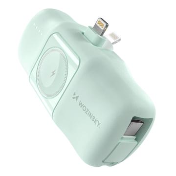 Wozinsky WF16-YLS 5000mAh Lightning Power Bank met ingebouwde USB-C-kabel & Apple Watch-oplader - 15W