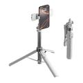X2 Bluetooth-selfiestick met statief, afstandsbediening en dubbele invullampen - Wit