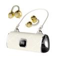 X22 draadloze oortjes met clipbevestiging en stijlvol oplaaddoosje - beige
