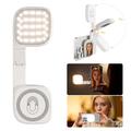 XJ105 Magnetische LED-selfielamp met make-upspiegel en telefoonhouder - Wit