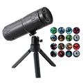XO-737 Halloween-projectielamp = 16 patronen, 360 draaibaar, afneembaar statief - zwart