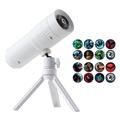 XO-737 Halloween-projectielamp - 16 patronen, 360° draaibaar, afneembaar statief - wit