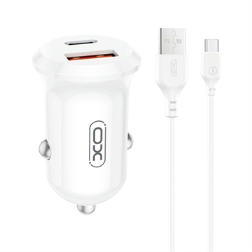 XO CC69 30W Dual-Port Autolader met USB-C Kabel