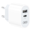 XO L97 Dual Port Snellader - USB-A, USB-C (Bulkverpakking) - Wit