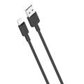 XO NB156 USB-A / Lightning-kabel - 1m, 2,1A - Zwart