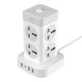 XO WL21 Power Strip met 8x AC stopcontacten - 3x USB-A, USB-C - Wit