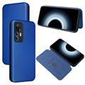 Xiaomi 12T/12T Pro Flip Cover - Koolstofvezel - Blauw