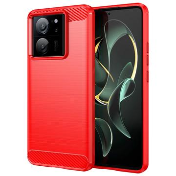 Xiaomi 13T/13T Pro Geborsteld TPU Hoesje - Koolstofvezel