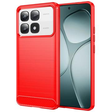 Xiaomi 14T Pro Geborsteld TPU Hoesje - Koolstofvezel