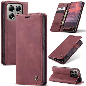 Xiaomi 14T Pro Caseme 013 Series Portemonnee Hoesje - Wijnrood