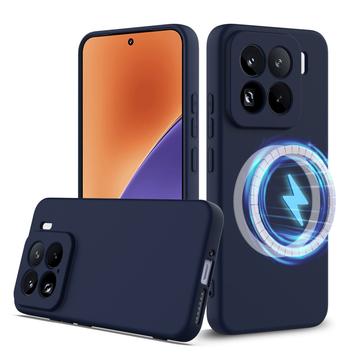 Xiaomi 15 Pro Liquid Siliconen Hoesje - MagSafe Compatibel - Donkerblauw