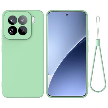 Xiaomi 15 Pro Vloeibare siliconen hoesje met polsbandje - Groen