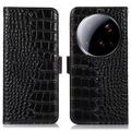 Xiaomi 15 Ultra Crocodile Series Wallet Leren Hoesje met RFID - Zwart