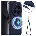 Xiaomi 15 Ultra Liquid Siliconen Hoesje - MagSafe Compatibel - Donkerblauw