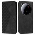 Xiaomi 15 Ultra Ruitpatroon Portemonnee Hoesje met Magnetische Sluiting - Zwart