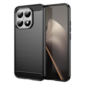 Xiaomi 15T Geborsteld TPU Hoesje - Koolstofvezel - Zwart