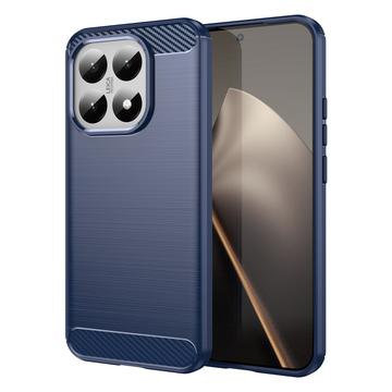Xiaomi 15T Geborsteld TPU Hoesje - Koolstofvezel - Blauw