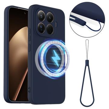 Xiaomi 15T Pro Liquid Siliconen Hoesje - MagSafe Compatibel - Donkerblauw