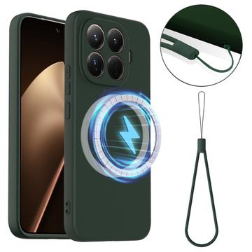 Xiaomi 15T Pro Liquid Siliconen Hoesje - MagSafe Compatibel - Donkergroen